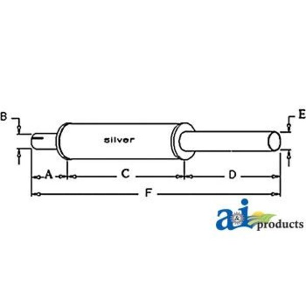 A & I Products Muffler 25" x4" x4" A-G13032